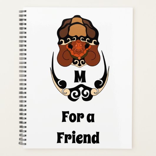 Funny Tortoise Chilling Monogram Planner (Voorkant)