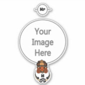 Funny Tortoise Chilling Monogram Sticker (Voorkant)