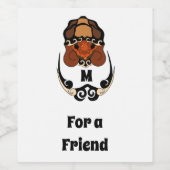 Funny Tortoise Chilling Monogram Wijn Etiket (Enkel label)