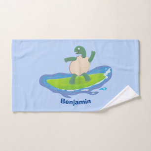 Funny tortoise golf surfende cartoon bad handdoek