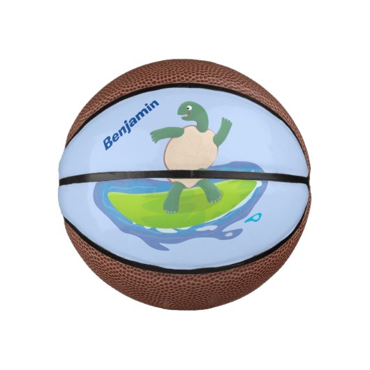 Funny tortoise golf surfende cartoon basketbal (Voorkant)