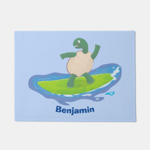 Funny tortoise golf surfende cartoon deurmat