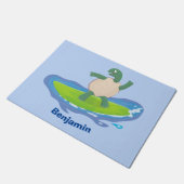 Funny tortoise golf surfende cartoon deurmat (Schuin)