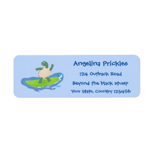 Funny tortoise golf surfende cartoon etiket