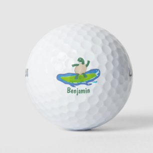 Funny tortoise golf surfende cartoon golfballen
