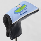 Funny tortoise golf surfende cartoon golfheadcover (3/4 voorkant)