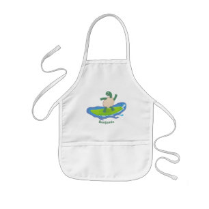 Funny tortoise golf surfende cartoon kinder schort