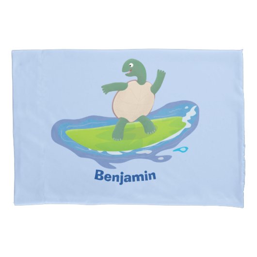 Funny tortoise golf surfende cartoon kussensloop (Voorkant)