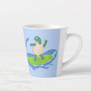 Funny tortoise golf surfende cartoon latte mok