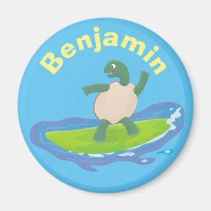 Funny tortoise golf surfende cartoon magneet