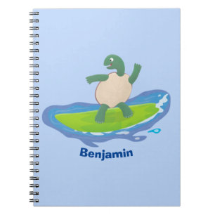 Funny tortoise golf surfende cartoon notitieboek