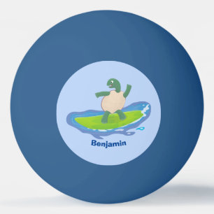 Funny tortoise golf surfende cartoon pingpongballen