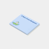 Funny tortoise golf surfende cartoon post-it® notes (Schuin)
