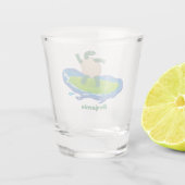 Funny tortoise golf surfende cartoon shot glas (Achterkant)