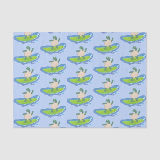 Funny tortoise golf surfende cartoon tissuepapier (Voorkant)