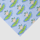 Funny tortoise golf surfende cartoon tissuepapier (Detail)