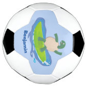 Funny tortoise golf surfende cartoon voetbal (Gedraaid)