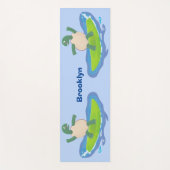 Funny tortoise golf surfende cartoon yogamat (Voorkant)