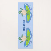 Funny tortoise golf surfende cartoon yogamat (Achterkant)