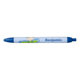 Funny tortoise golf surfende cartoon zwarte inkt pen