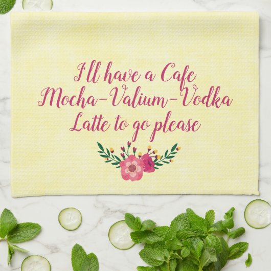 Funny Towel - Cafe Mocha Valium Vodka Latte Theedoek (Gevouwen)