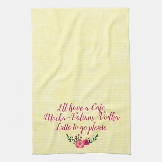 Funny Towel - Cafe Mocha Valium Vodka Latte Theedoek (Verticaal)