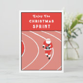 Funny Track en Field Kerstmis Kaarten (Staand voorkant)