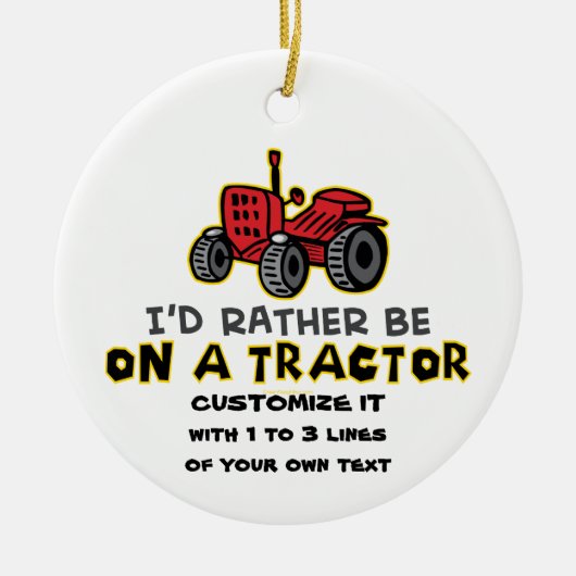 Funny Tractor Keramisch Ornament (Voorkant)