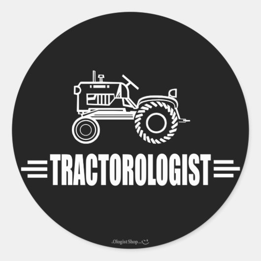 Funny Tractor Ronde Sticker (Voorkant)
