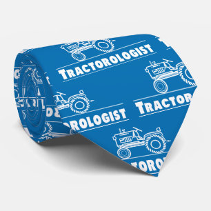 Funny Tractoroloog Mannen Humoureuze Blue Stropdas