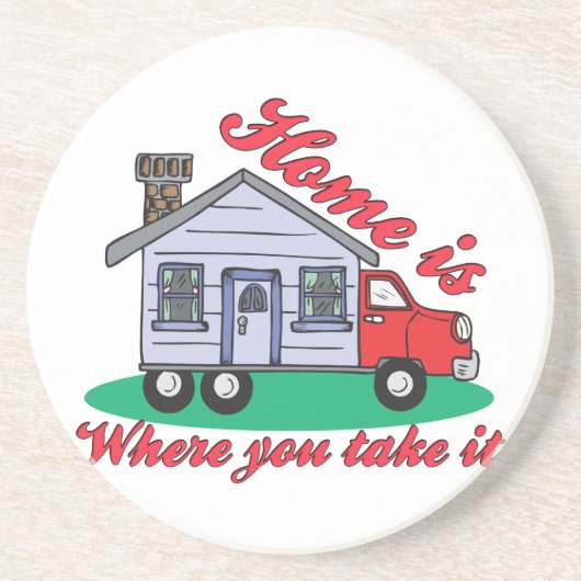 Funny Trailer Park Sandstone Onderzetter (Voorkant)