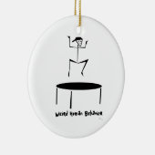 Funny Trampoline kerstversiering Keramisch Ornament (Rechts)
