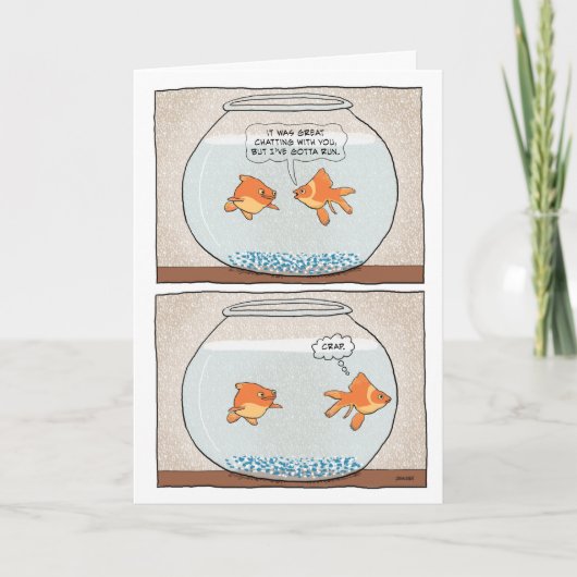 Funny Trapped Goldfish Birthday Kaart (Voorkant)
