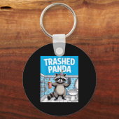 Funny Trashed Panda Raccoon Gets Drunk 1ff512797a7 Sleutelhanger (Voorkant)