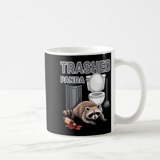 Funny Trashed Panda Raccoon Gets Drunk  Koffiemok (Rechts)