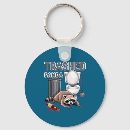 Funny Trashed Panda Raccoon Gets Drunk  Sleutelhanger (Voorkant)