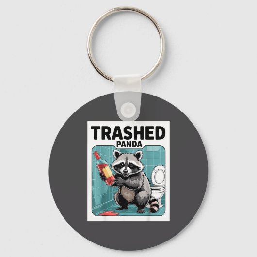 Funny Trashed Panda Raccoon Gets Drunk  Sleutelhanger (Voorkant)