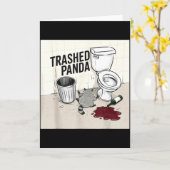 Funny Trashed Panda Racoon Gets Drunk Kaart (Gele Bloem)
