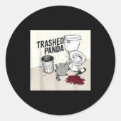Funny Trashed Panda Racoon Gets Drunk  Ronde Sticker (Voorkant)
