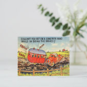 Funny Travel RV Camping Camper Cartoon Briefkaart (Staand voorkant)