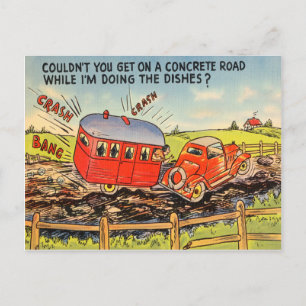 Funny Travel RV Camping Camper Cartoon Briefkaart