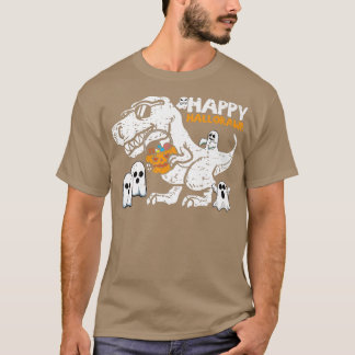 Funny TRe Ghost Halloween Happy Hallorawr Dinosaur T-shirt