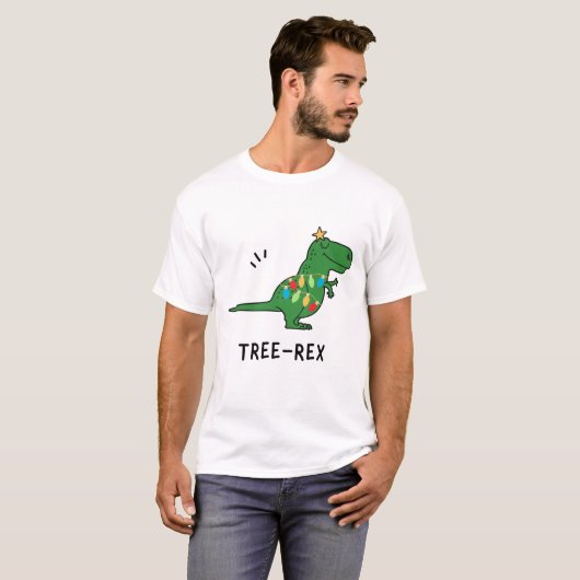 Funny Tree-Rex Kerstmis T-shirt (Voorkant volledig)
