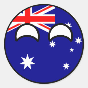Funny Trending Geeky Australia Countryball Ronde Sticker