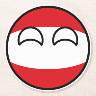 Funny Trending Geeky Austria Countryball Ronde Kartonnen Onderzetter