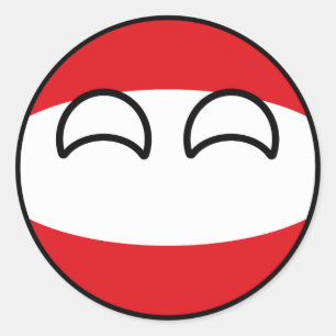 Funny Trending Geeky Austria Countryball Ronde Sticker