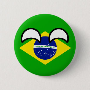 Funny Trending Geeky Brazil Countryball Ronde Button 5,7 Cm