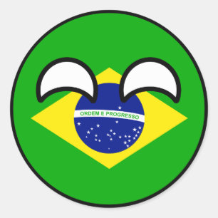 Funny Trending Geeky Brazil Countryball Ronde Sticker