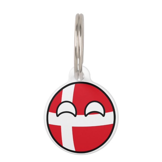 Funny Trending Geeky Denmark Countryball Huisdierpenning (Voorkant)