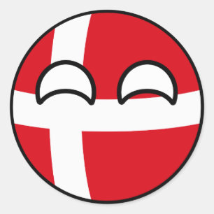 Funny Trending Geeky Denmark Countryball Ronde Sticker